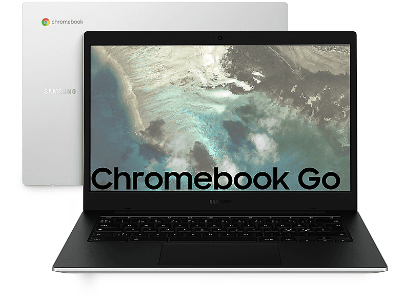 SAMSUNG GALAXY CHROMEBOOK GO 14, 14 ”, processore Intel® Celeron N4500, INTEL UHD Graphics, 4 GB, 64 GB Flash, Argento
